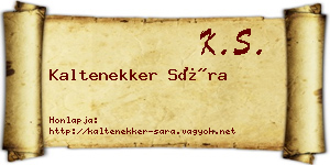 Kaltenekker Sára névjegykártya